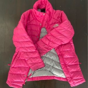 North face hot pink lightweight puffer size 7/8
